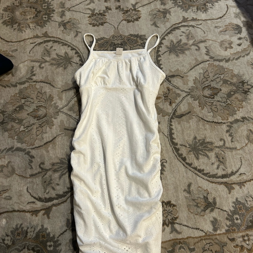 SHEIN White Ribbed Bodycon Slip Dress
